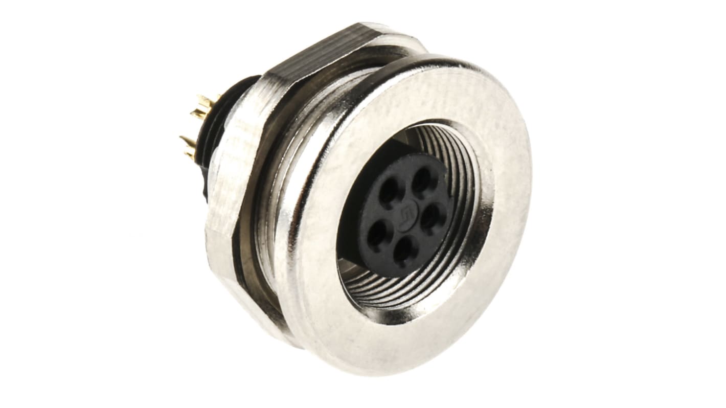 binder Circular Connector, 5 Contacts, Panel Mount, M9 Connector, Socket, Female, IP67, 712 Series