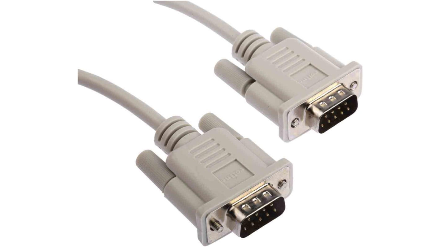 Roline Male 9 Pin D-sub to Male 9 Pin D-sub Serial Cable, 1.8m