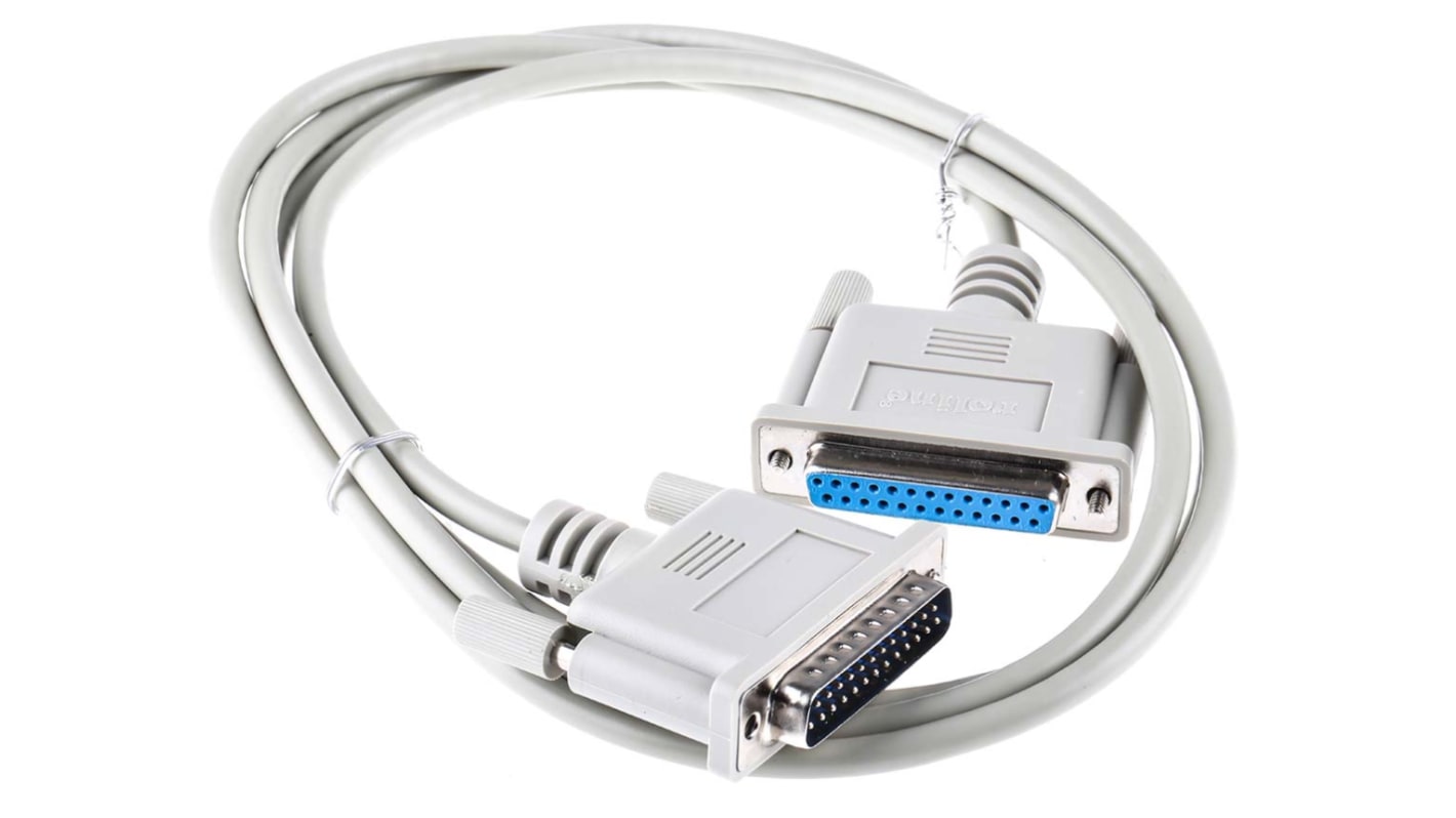 Roline Male 25 Pin D-sub to Female 25 Pin D-sub Serial Cable, 1.8m