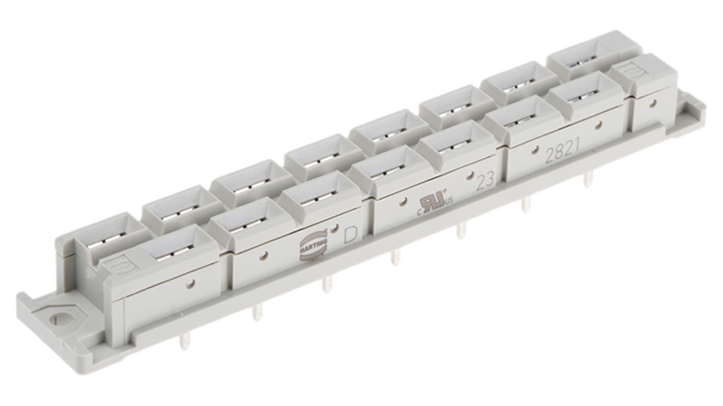 HARTING 15 Way 10.16mm Pitch, Type H15 Class C1, 2 Row, Straight DIN 41612 Connector, Socket