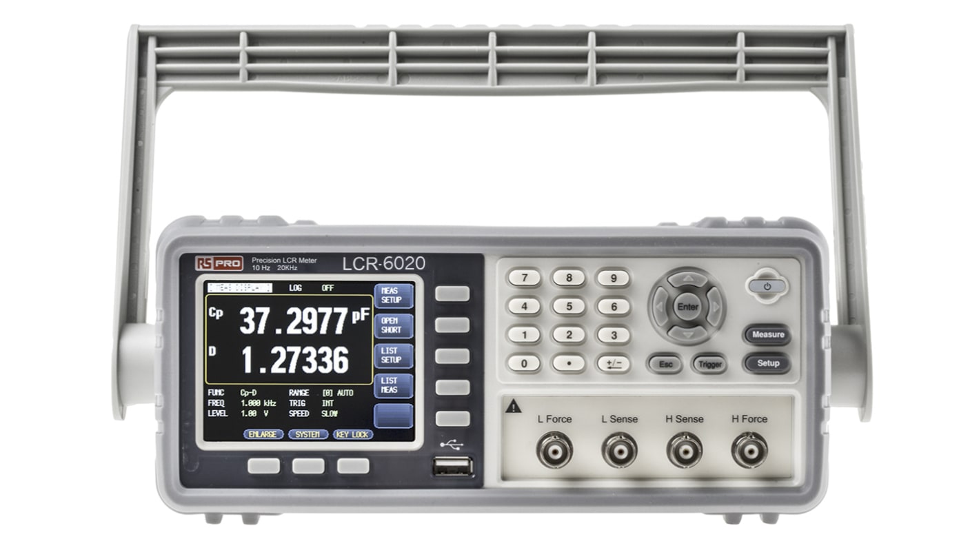 RS PRO Bench LCR Meter 9.9mF, 99 MΩ, 9999H With RS Calibration