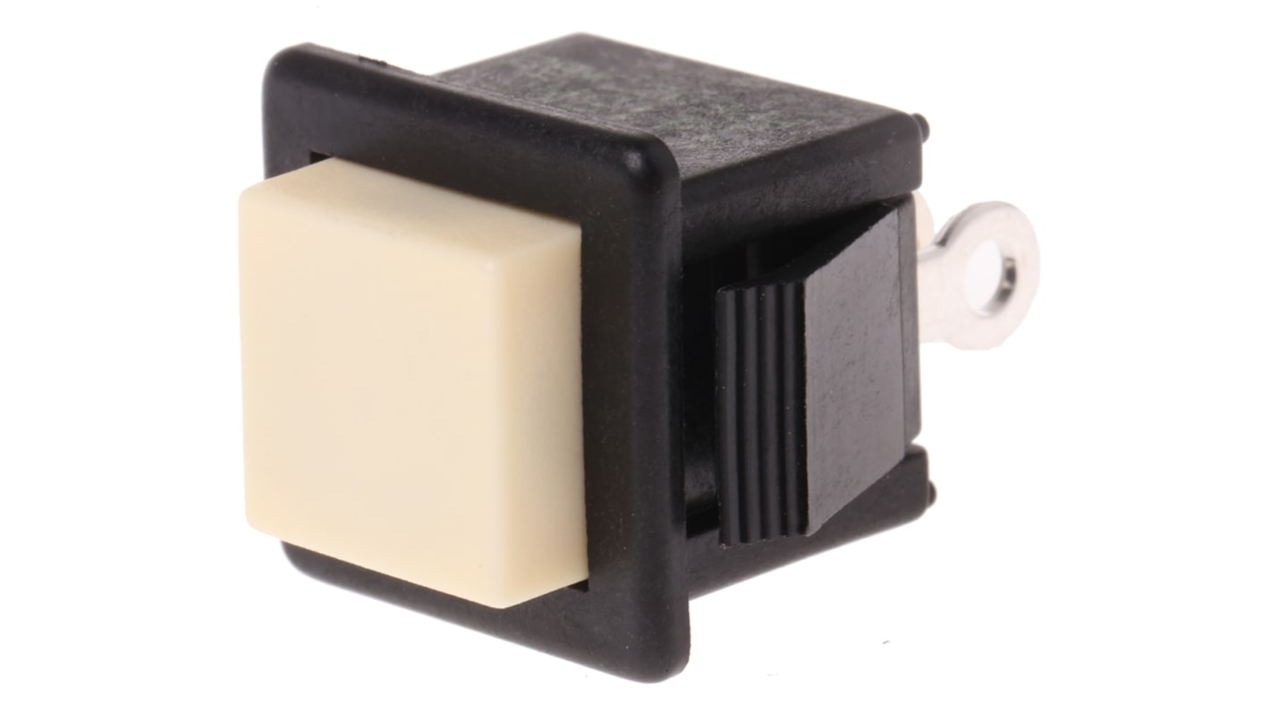 Nyomógombos kapcsoló SPDT, Panelre szerelhető, müködése: Pillanatnyi, Nem, 2 A 250 V AC esetén