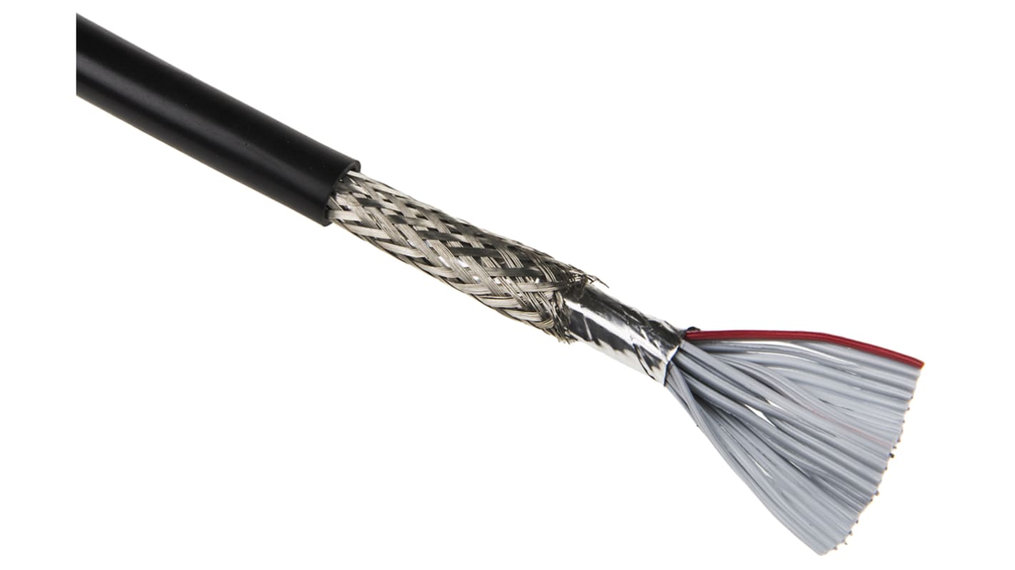Cable plano redondo apantallado apantallado 3M 3659 de 20 conductores, paso 1.27mm, long. 30m, anch. 24,1 mm