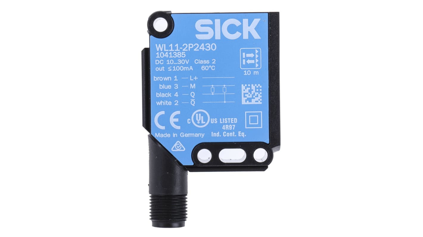 Sensore fotoelettrico Rettangolare Sick, a retroriflessione, rilevamento 150 mm → 10 m., uscita PNP