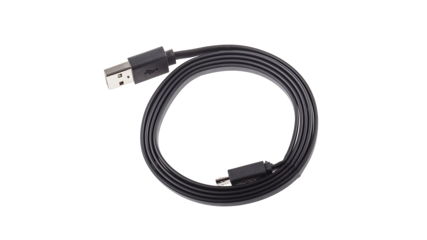 Cable USB 2.0 Roline, con A. USB A Macho, con B. Micro USB B Macho, long. 1m, color Negro