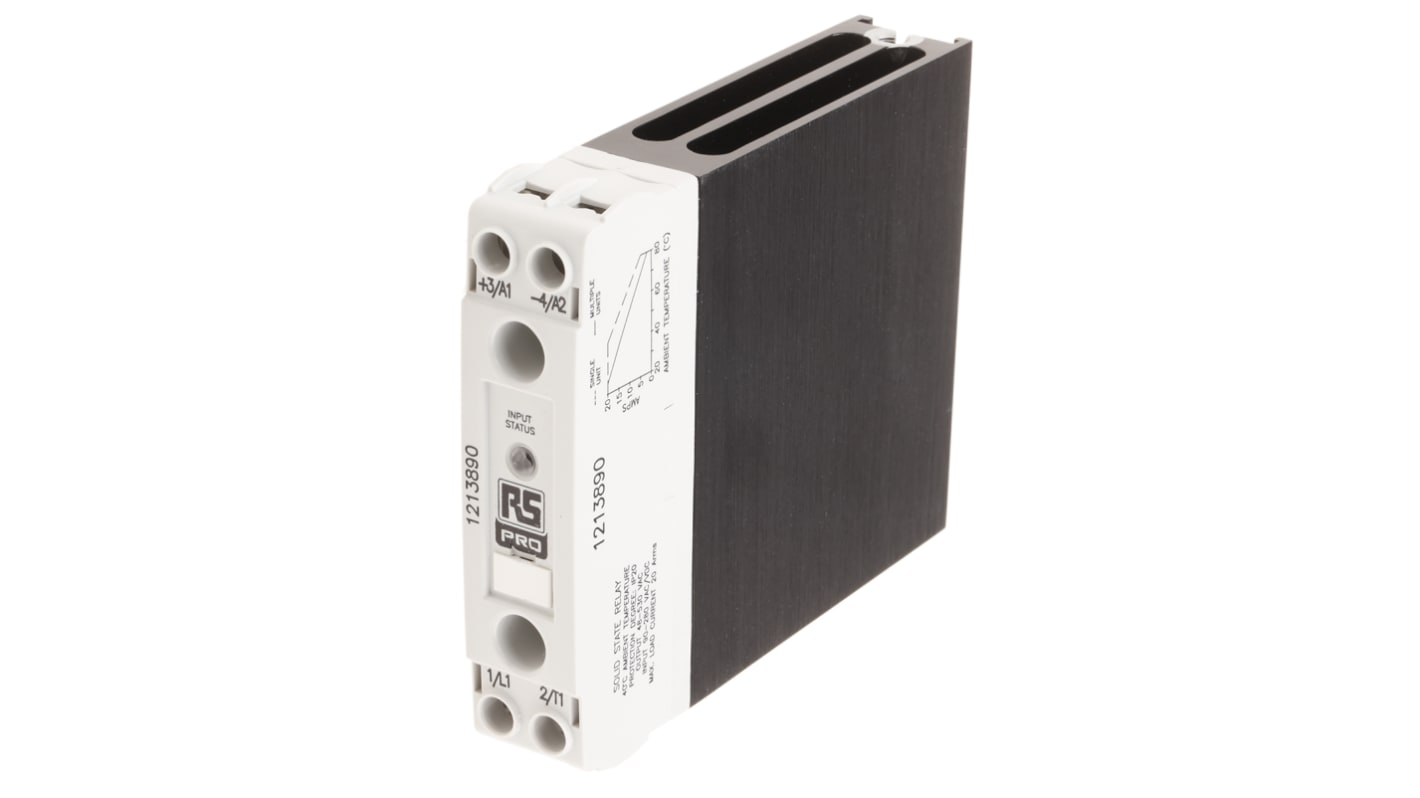 RS PRO Solid State Relay, 20 A Load, DIN Rail Mount, 530 V rms Load, 280 V ac Control