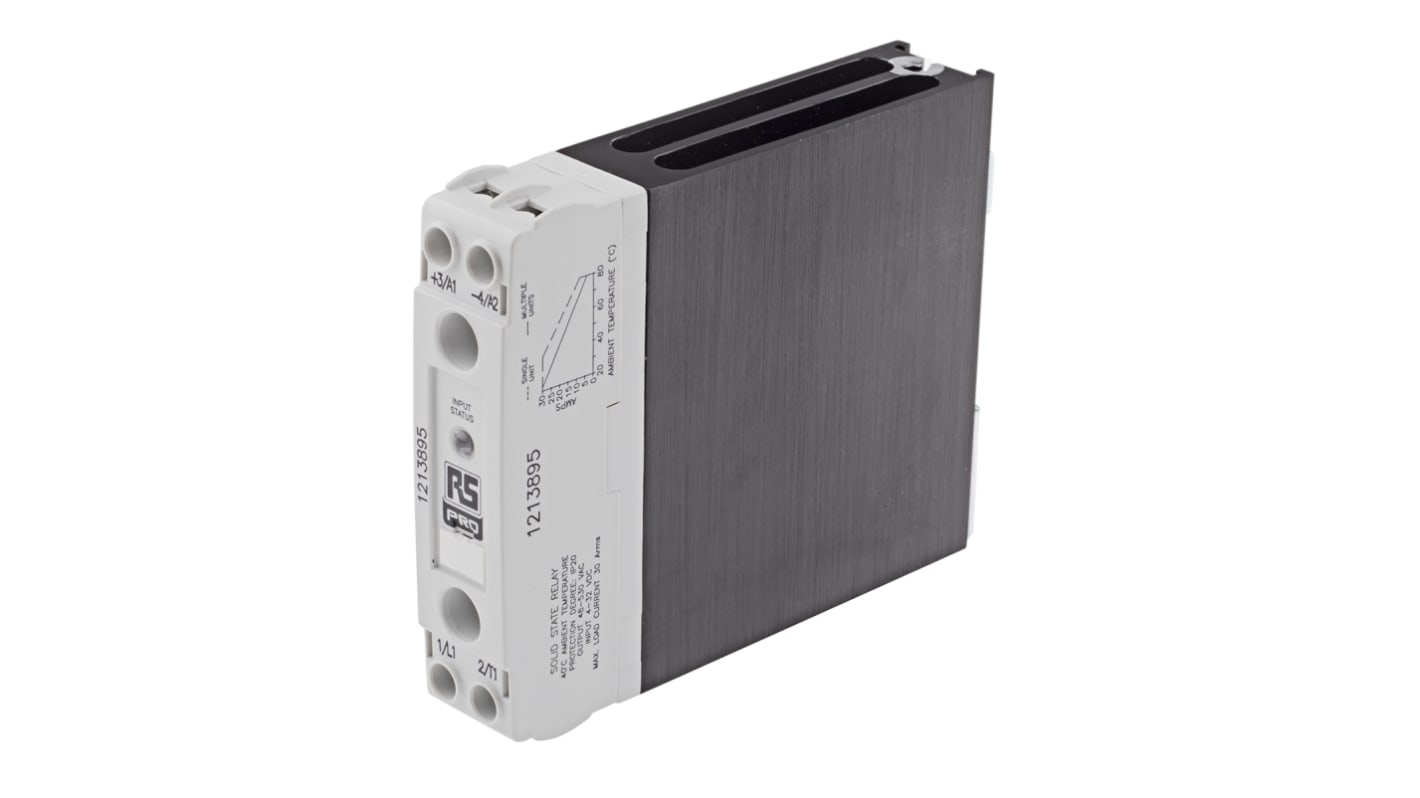 RS PRO Solid State Relay, 30 A Load, DIN Rail Mount, 530 V rms Load, 32 V dc Control RS