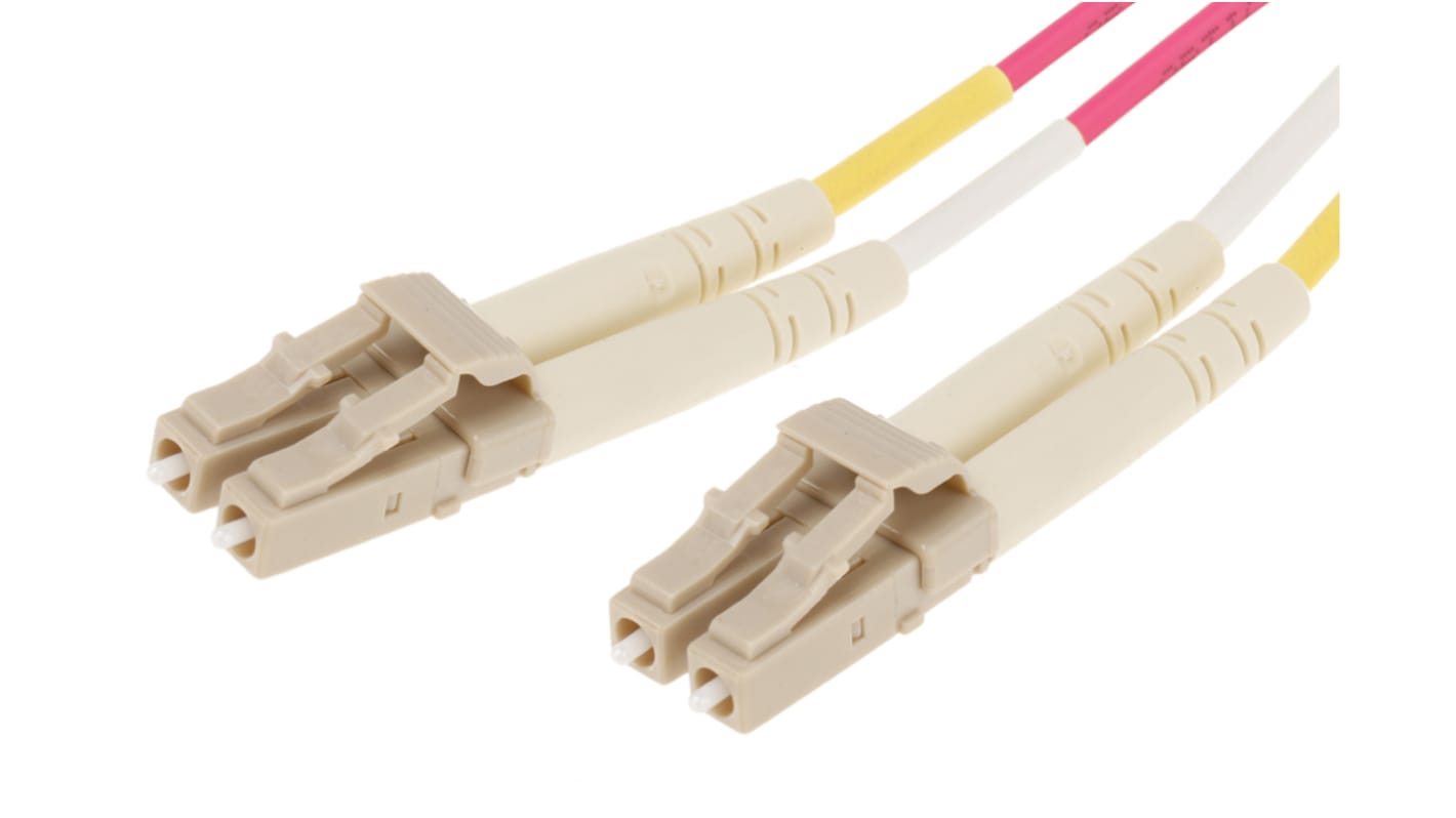 RS PRO LC to LC Duplex Multi Mode OM4 Fibre Optic Cable, 900μm, Violet, 5m