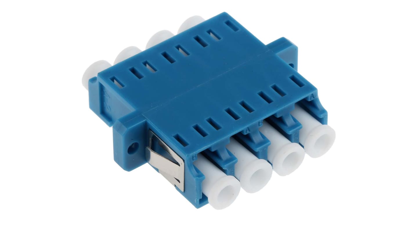 Adaptador de fibra óptica RS PRO de LC a LC de color Azul, Modo Único, Dúplex, pérdidas por inserción 0.1dB