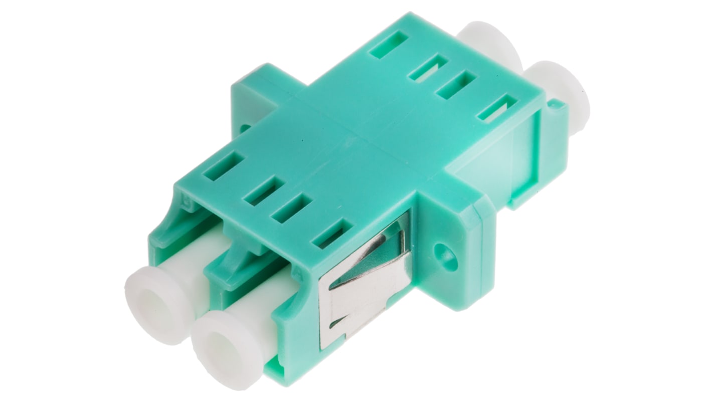 Adaptateur pour fibre optique, LC vers LC Multimode Simplex, Bleu-vert, Perte d'insertion 0.1dB