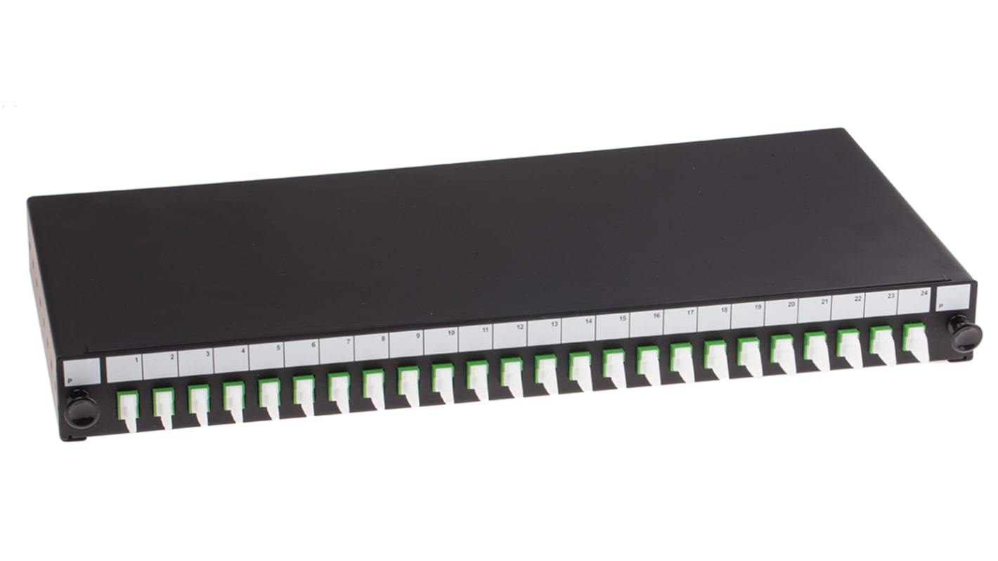 RS PRO Single Mode Simplex Fibre Optic Patch Panel With 24 Ports Populated, 1U