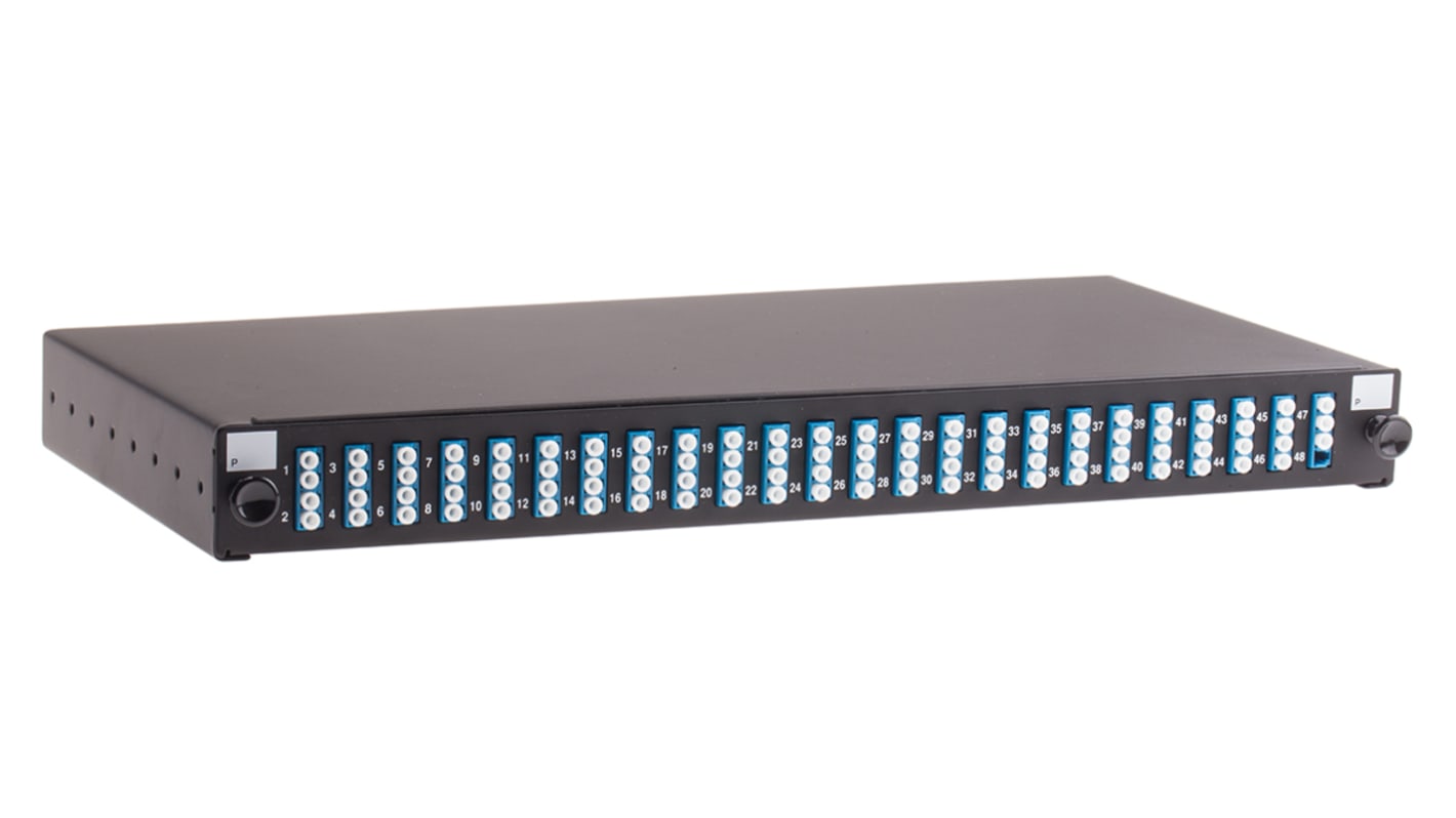 RS PRO LC Duplex Fibre Optic Patch Panel With 24 Ports Populated, 1U