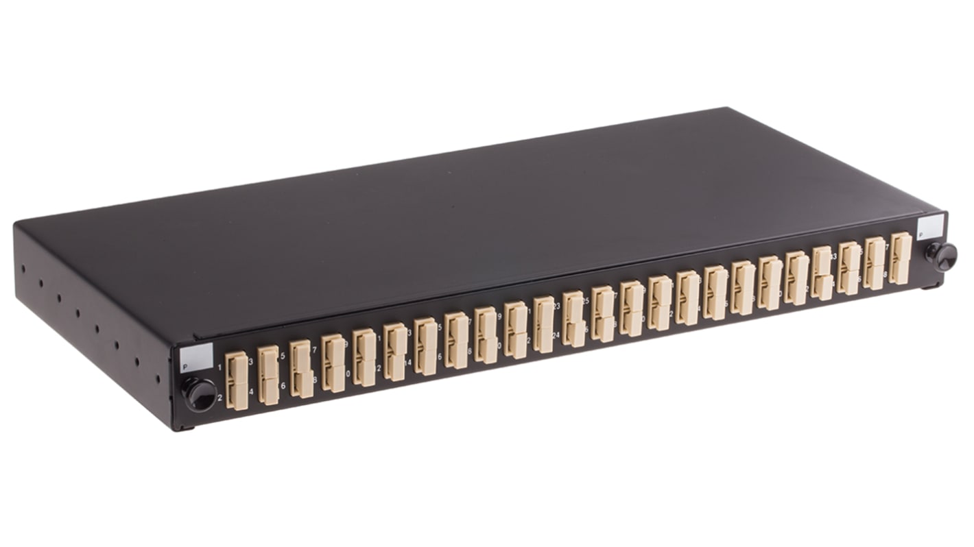 RS PRO Multimode Duplex Fibre Optic Patch Panel With 24 Ports Populated, 1U