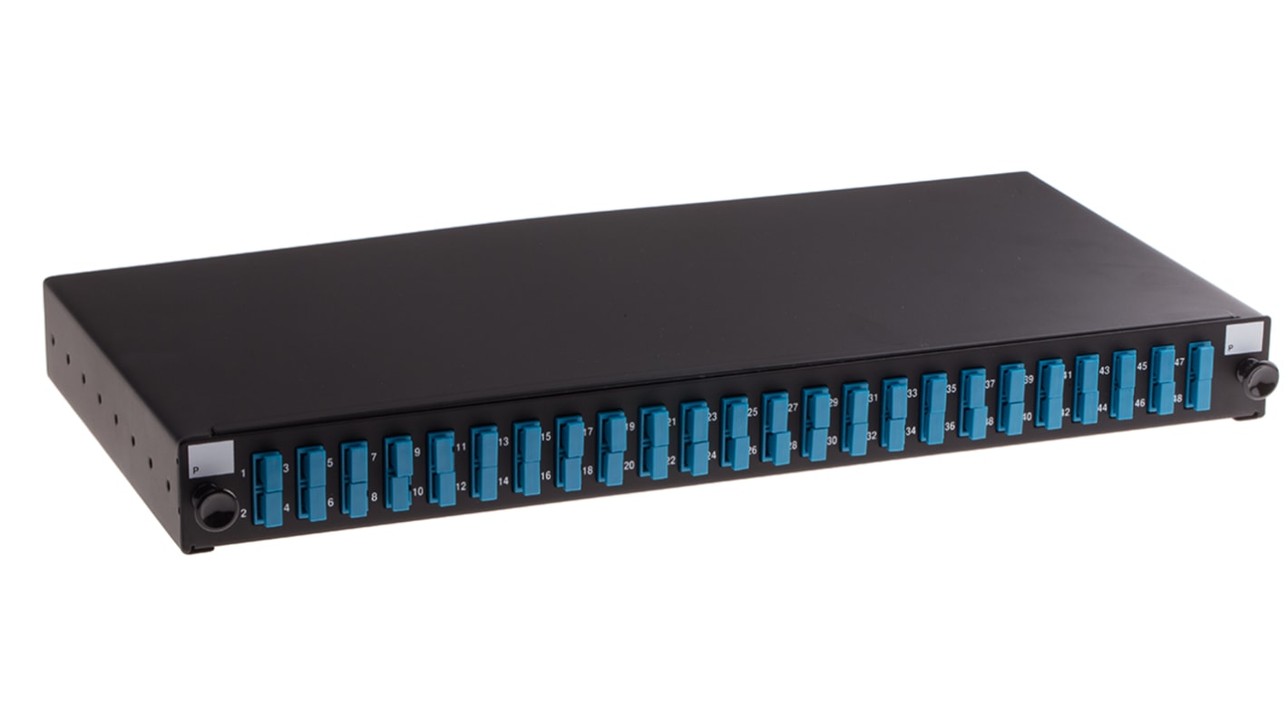 RS PRO LWL-Rangierfeld, 1U SC für 24 Port Single Mode Duplex bestückt Patchpanel 482 x 205 x 44mm