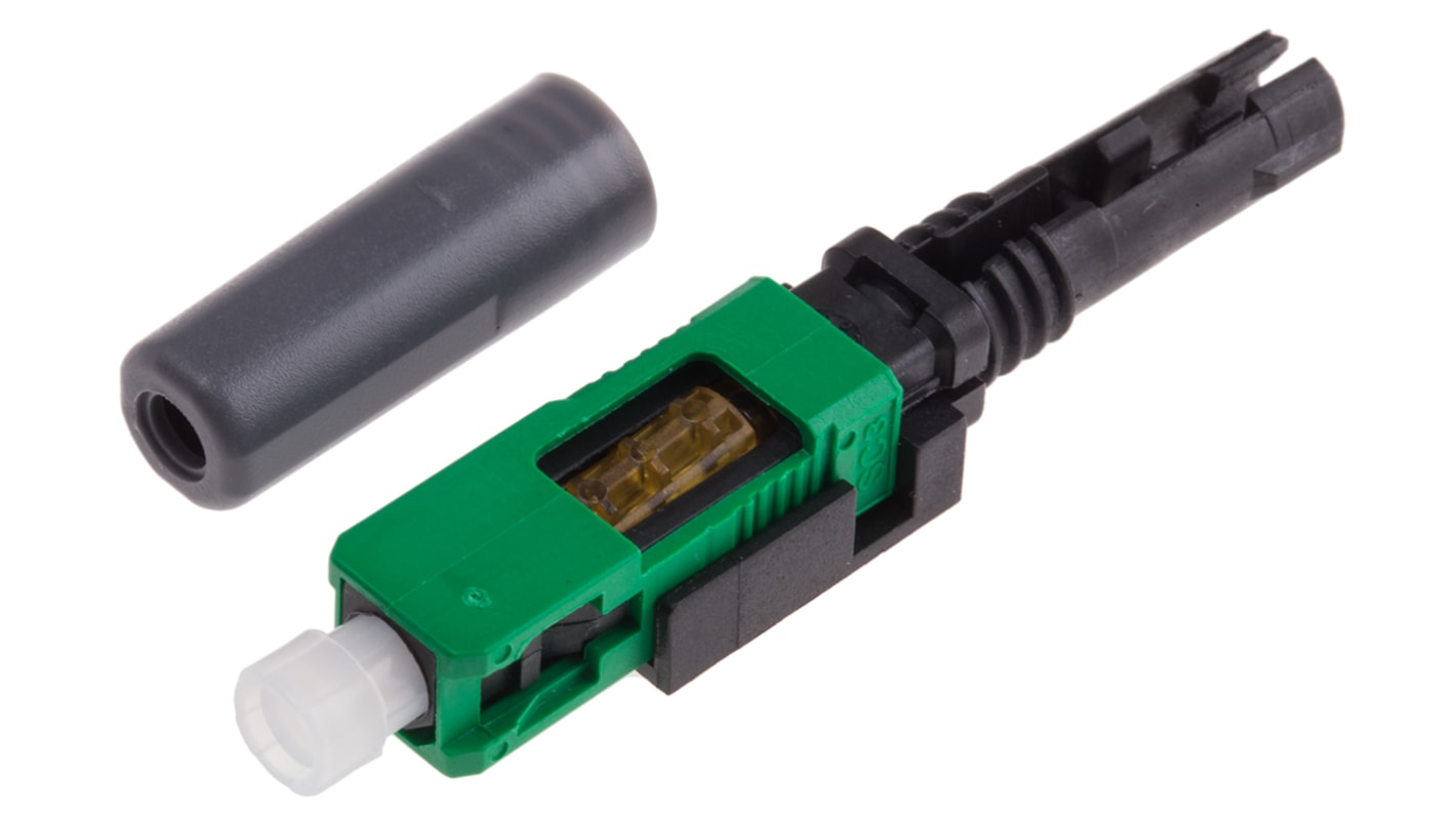 RS PRO, SC, APC Single Mode Simplex Fibre Optic Connector 9/125μm Fibre Size, 0.5dB Insertion Loss