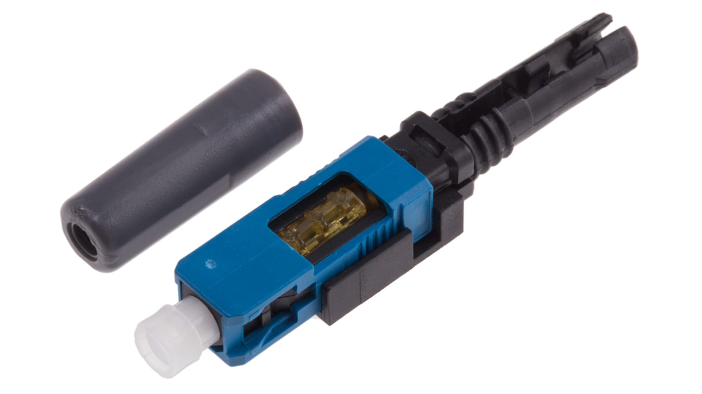 Conector de fibra óptica SC RS PRO, de color Azul, pulido PC, Modo Único, Símplex, para fibra de 9/125μm, p. inserción