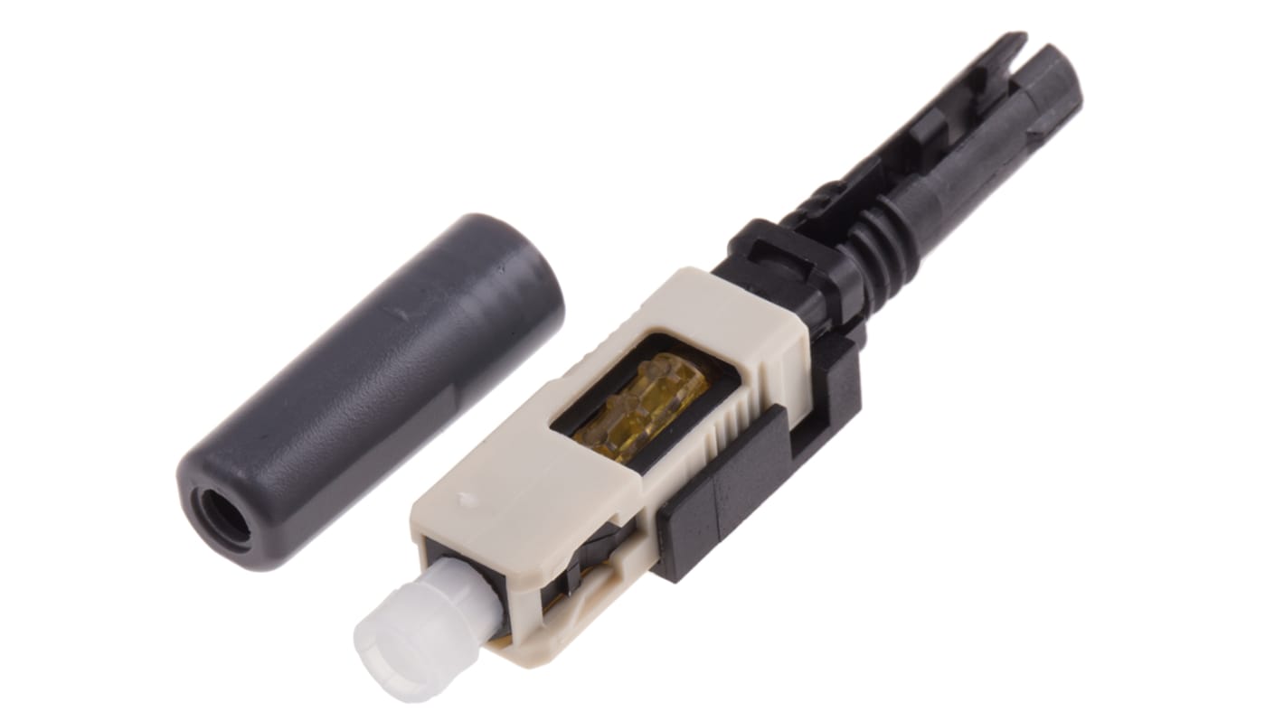 Conector de fibra óptica SC RS PRO, de color Beige, pulido PC, Multimodo, Símplex, para fibra de 62.5/125μm, OM1, p.