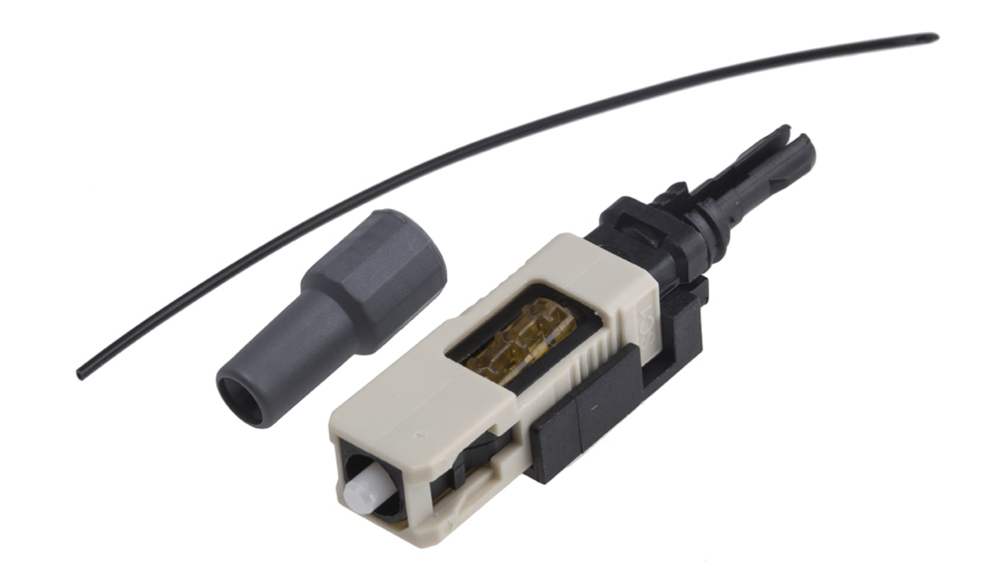 Conector de fibra óptica SC RS PRO, de color Beige, pulido PC, Multimodo, Símplex, para fibra de 62.5/125μm, OM1, p.