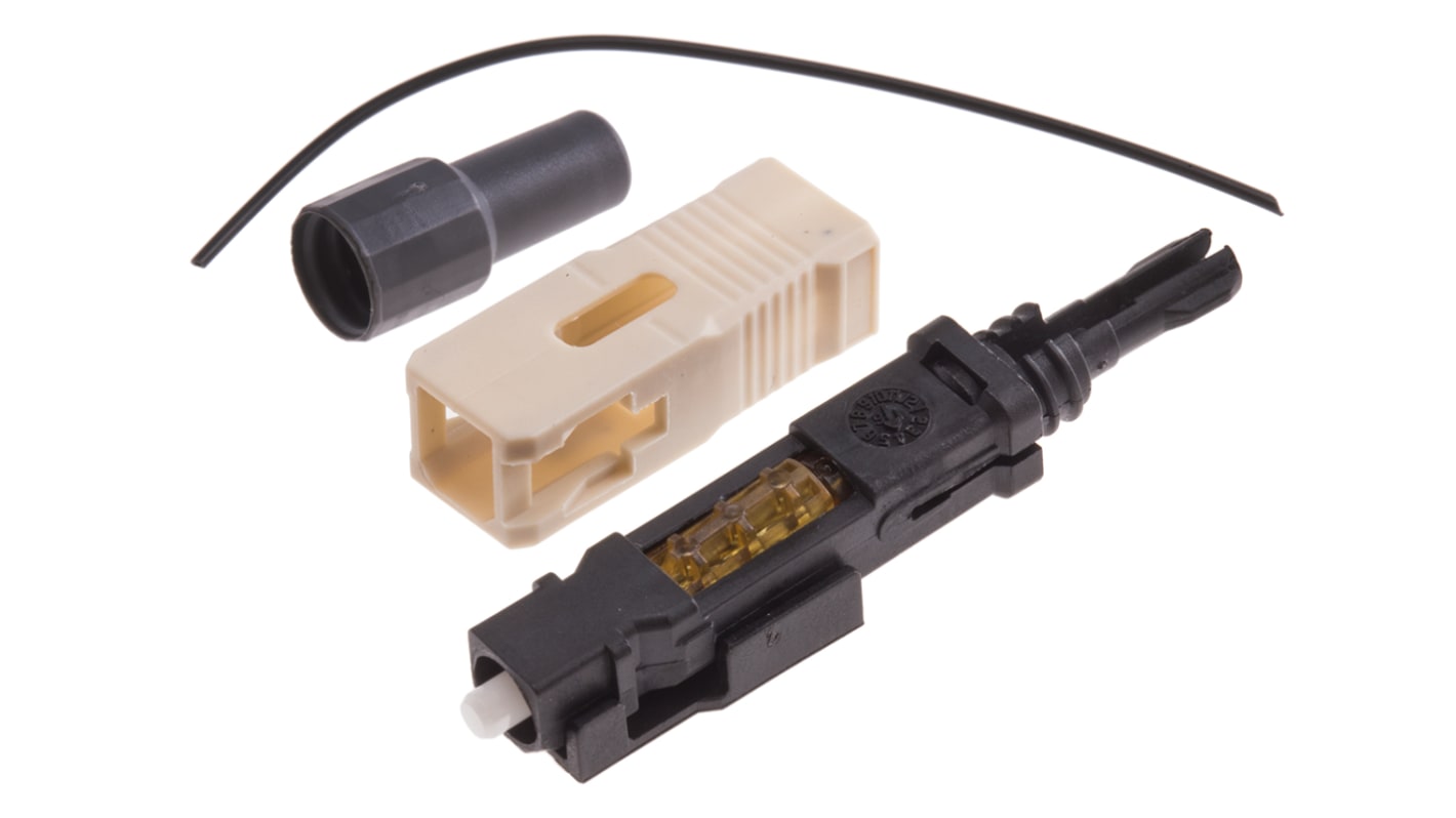 Conector de fibra óptica SC RS PRO, de color Beige, pulido PC, Multimodo, Símplex, para fibra de 50/125μm, OM2, p.