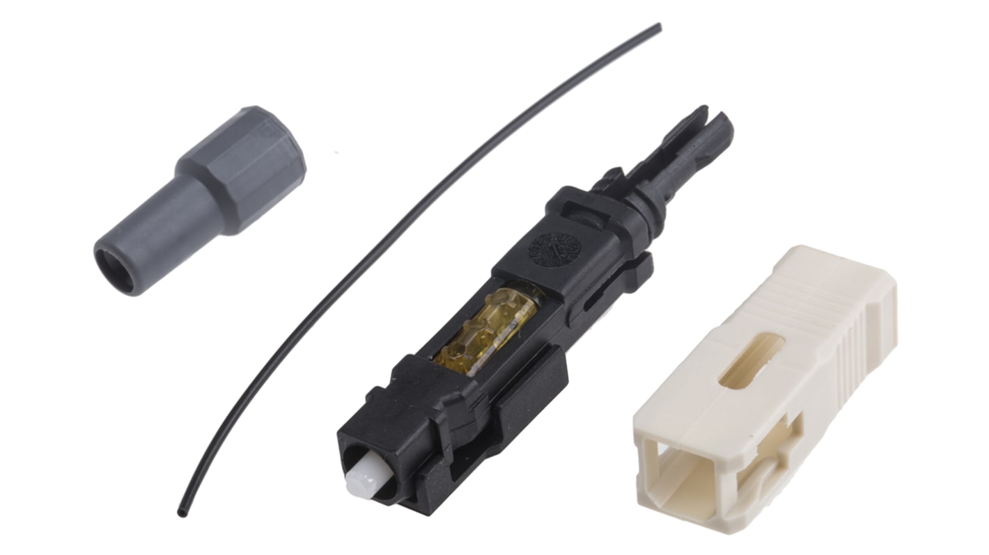 Conector de fibra óptica SC RS PRO, de color Beige, pulido PC, Multimodo, Símplex, para fibra de 50/125μm, OM3, p.