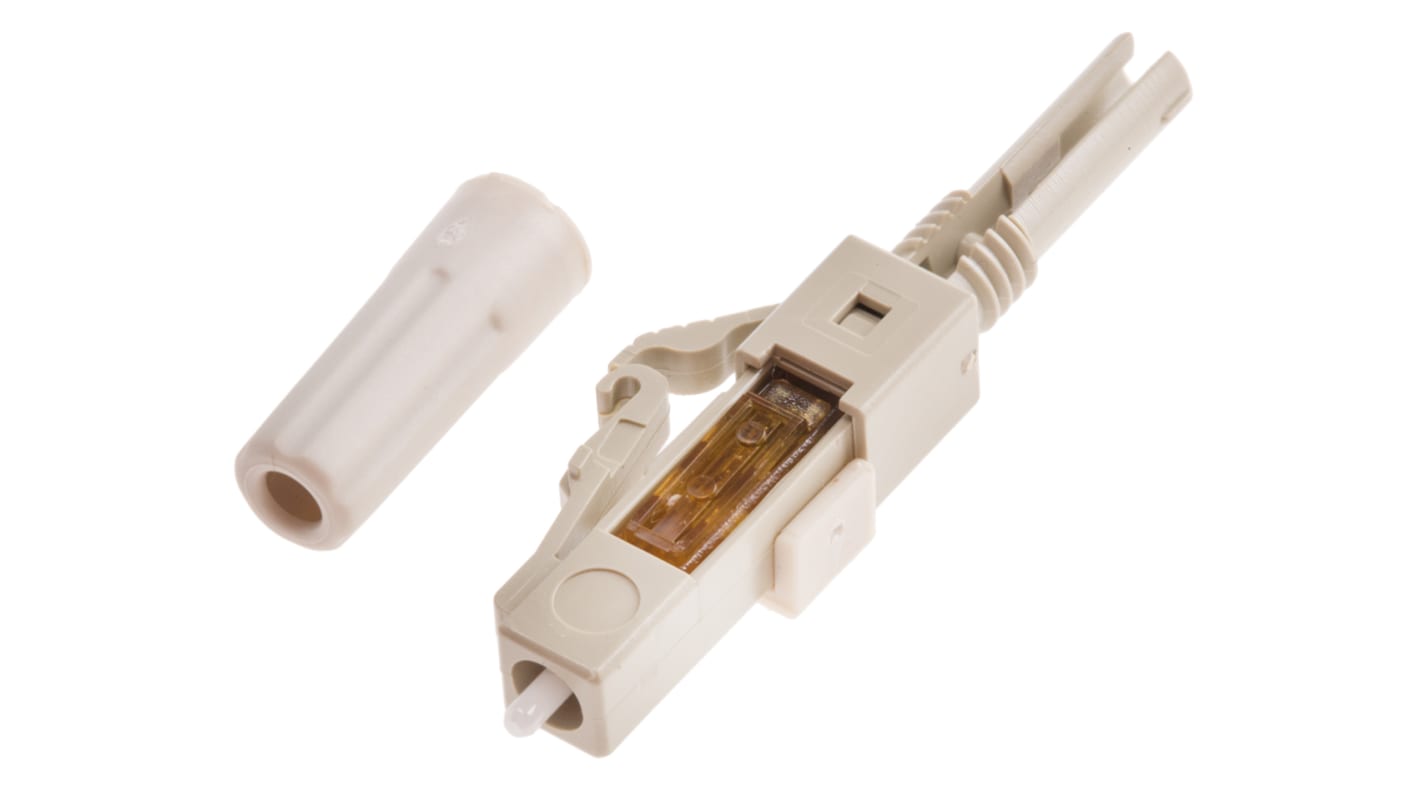 Conector de fibra óptica LC RS PRO, de color Beige, pulido PC, Multimodo, Símplex, para fibra de 50mm, OM2, p.