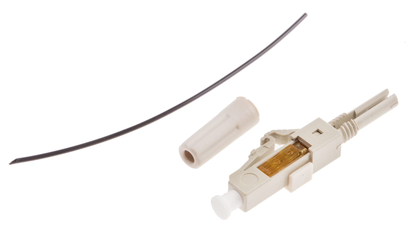 Conector de fibra óptica LC RS PRO, de color Beige, pulido PC, Multimodo, Símplex, para fibra de 50mm, OM2, p.