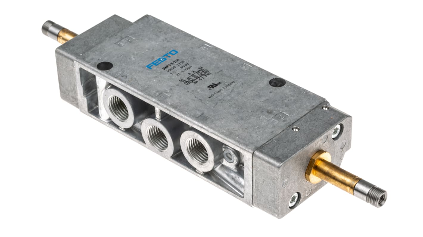 Electroválvula neumática Festo, Serie JMFH, Rosca G 1/4, Función 5/2, Solenoide/Piloto, Orificio Pasante