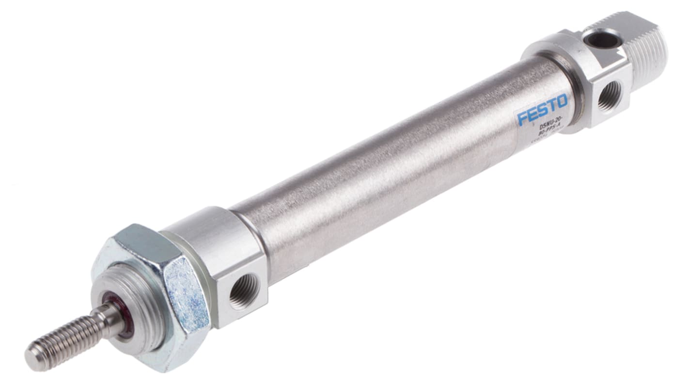 Festo Pneumatic Cylinder - 559274, 20mm Bore, 80mm Stroke, DSNU Series, Double Acting