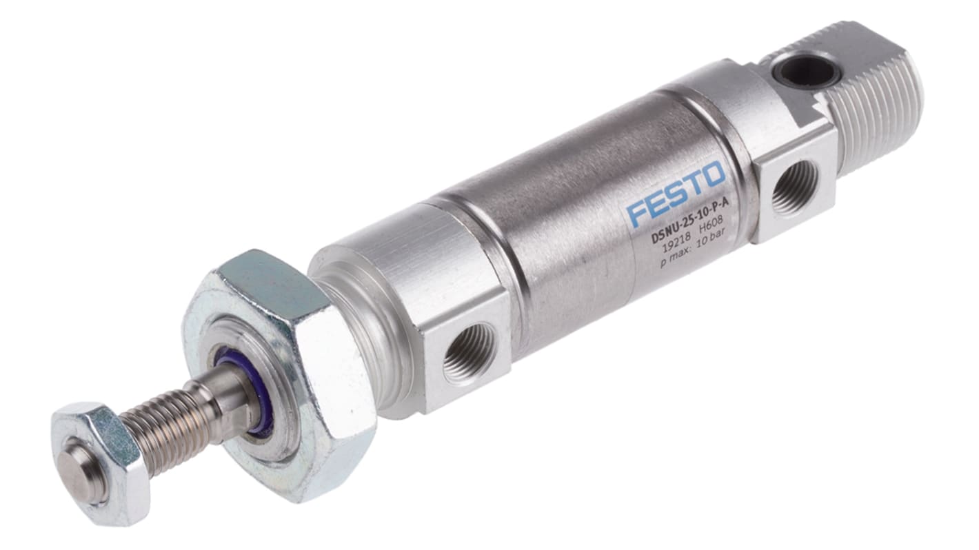 Festo DSNU 19218, G 1/8 Pneumatikzylinder doppeltwirkend, Bohrung Ø 25mm / Hub 10mm, bis 10 bar