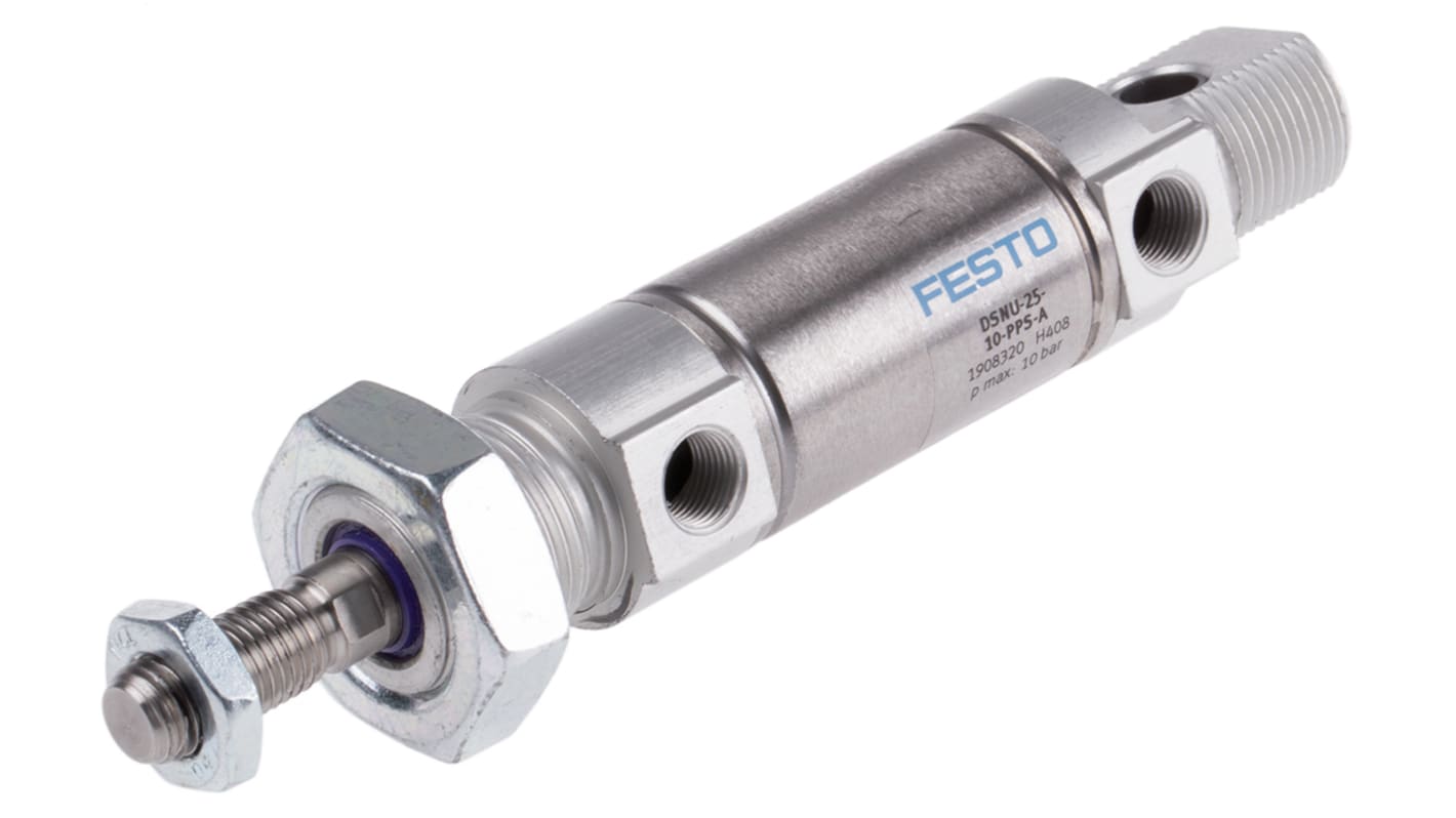 Cilindro pneumatico Festo DSNU 1908320, Doppio effetto, foro da 25mm, corsa 10mm, G 1/8, 10 bar max