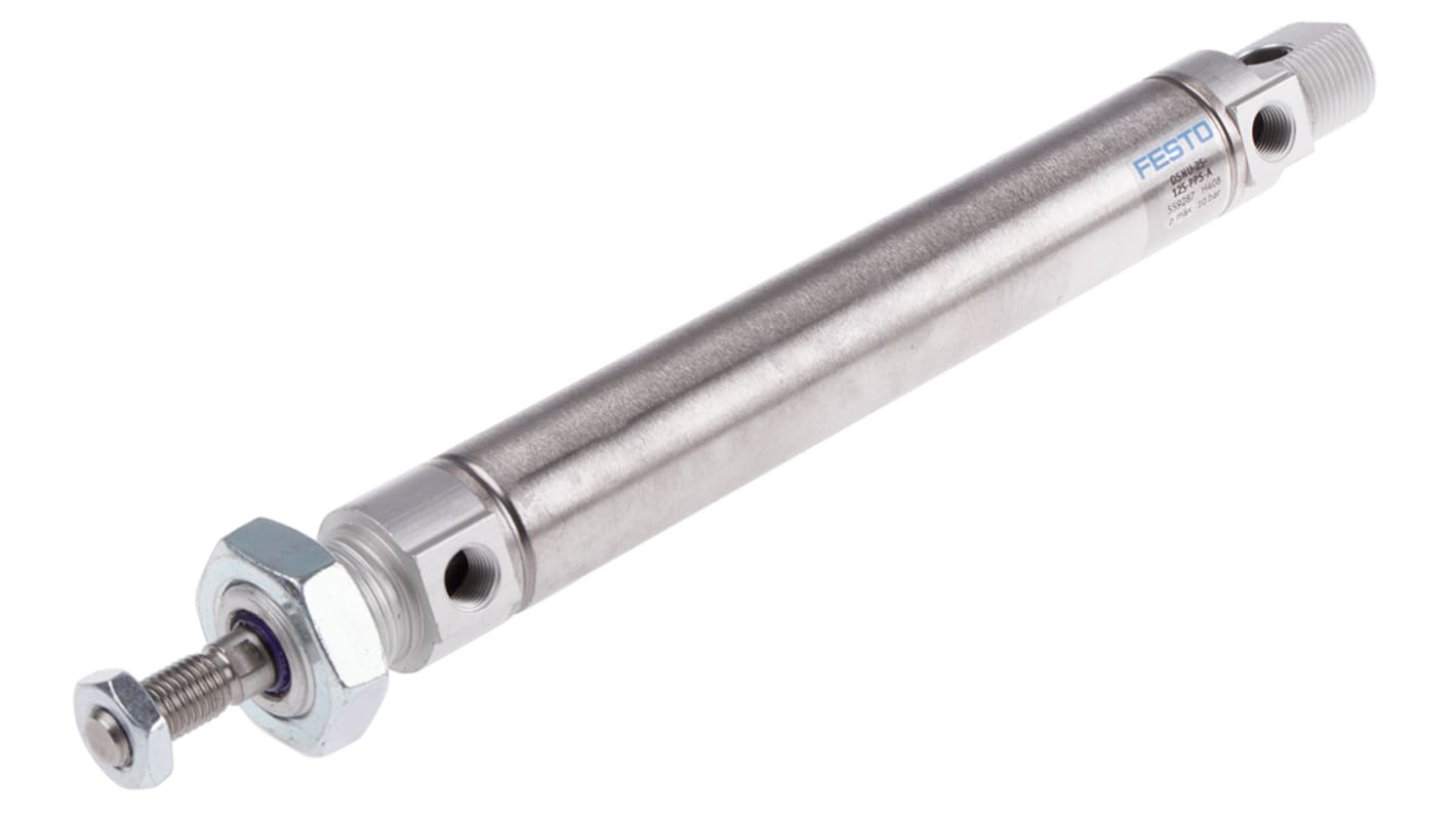 Festo Pneumatic Cylinder - 559287, 25mm Bore, 125mm Stroke, DSNU Series, Double Acting