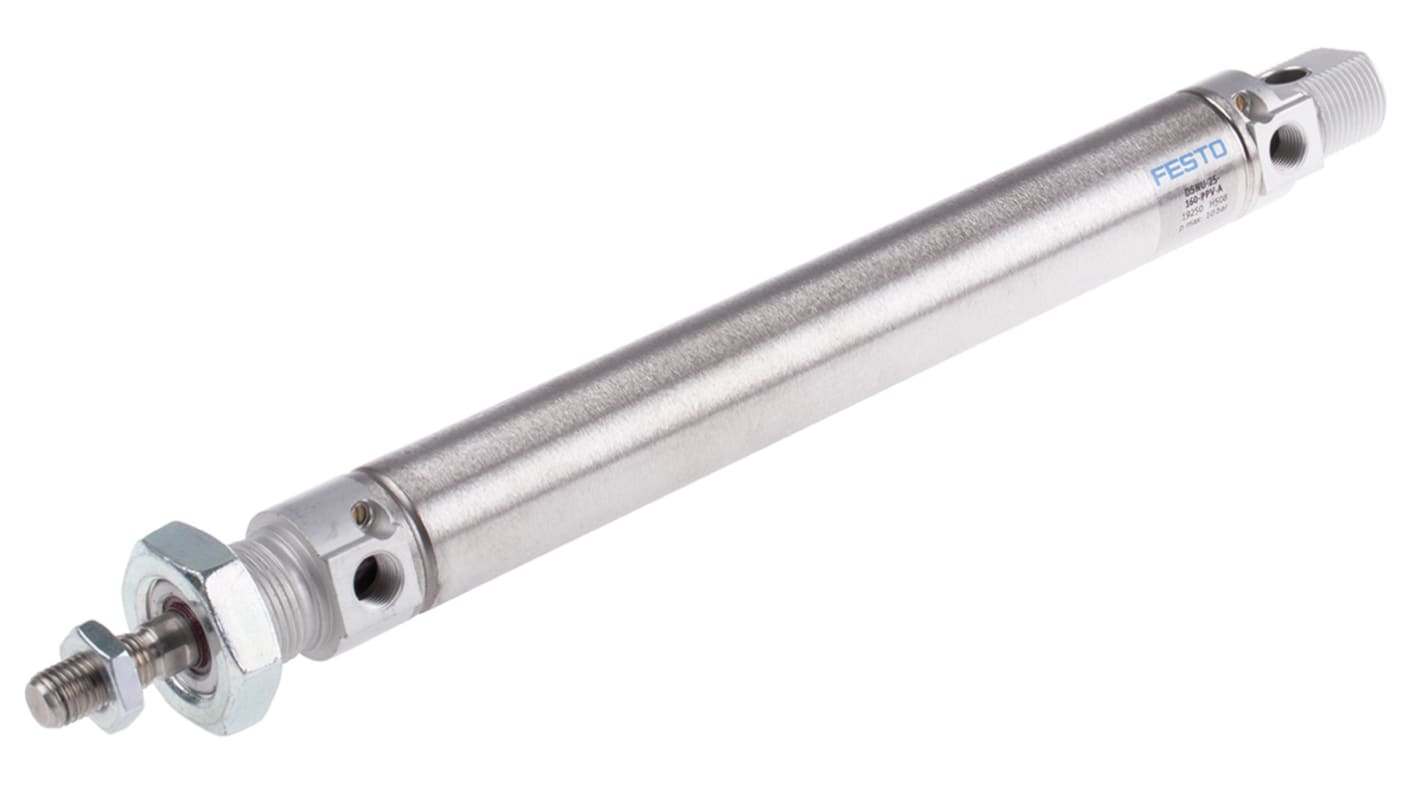 Festo Pneumatic Piston Rod Cylinder - 19250, 25mm Bore, 160mm Stroke, DSNU Series, Double Acting