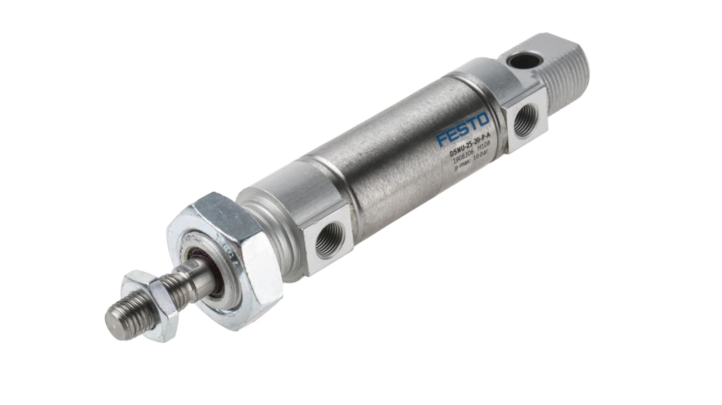 Festo Pneumatic Cylinder - 1908306, 25mm Bore, 20mm Stroke, DSNU Series, Double Acting