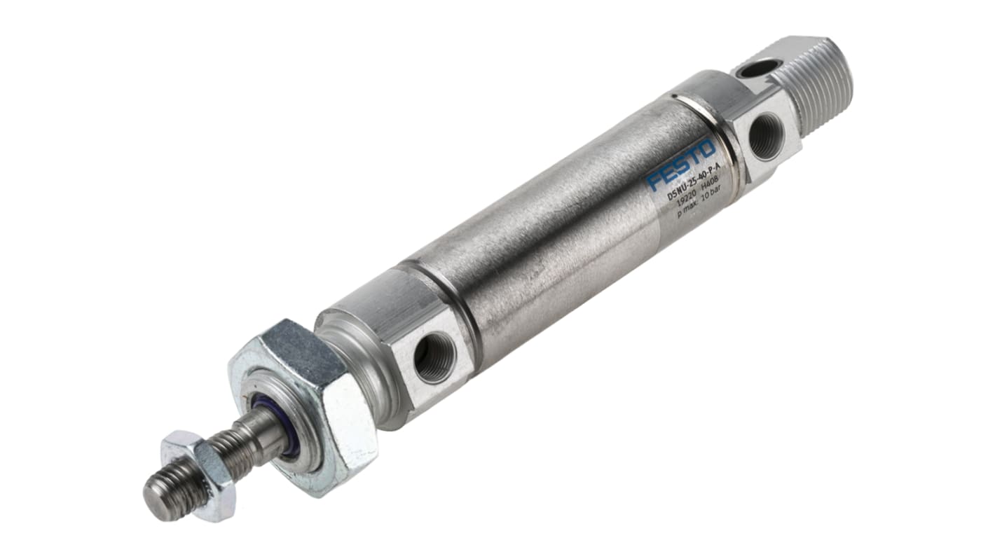 Festo Pneumatic Cylinder - 19220, 25mm Bore, 40mm Stroke, DSNU Series, Double Acting