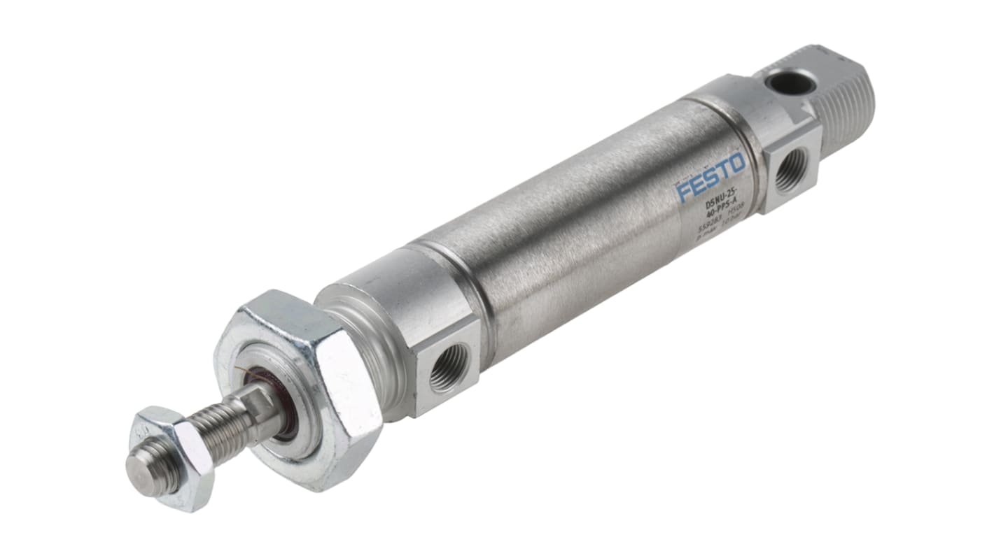 Festo Pneumatic Cylinder - 559283, 25mm Bore, 40mm Stroke, DSNU Series, Double Acting