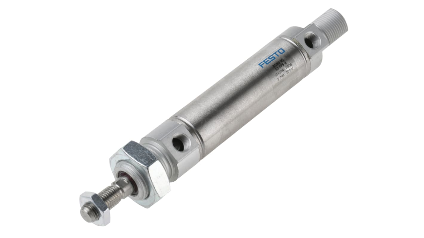 Festo Pneumatic Cylinder - 559284, 25mm Bore, 50mm Stroke, DSNU Series, Double Acting