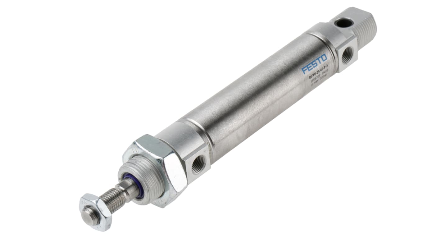 Festo Pneumatic Cylinder - 1908309, 25mm Bore, 60mm Stroke, DSNU Series, Double Acting