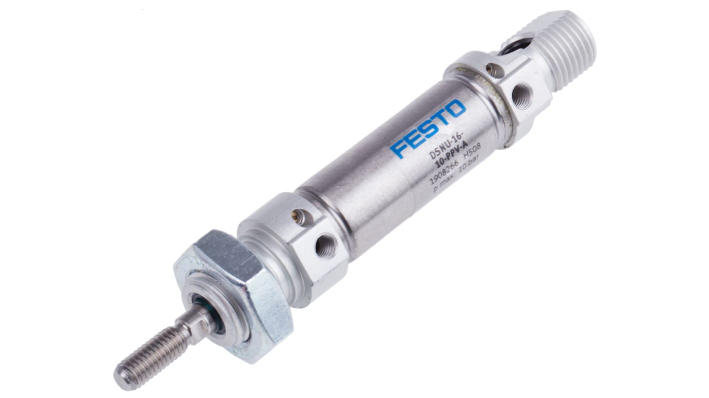 Festo Pneumatic Cylinder - 1908266, 16mm Bore, 10mm Stroke, DSNU Series, Double Acting