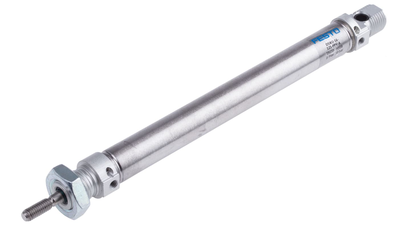 Festo Pneumatic Cylinder - 19233, 16mm Bore, 125mm Stroke, DSNU Series, Double Acting