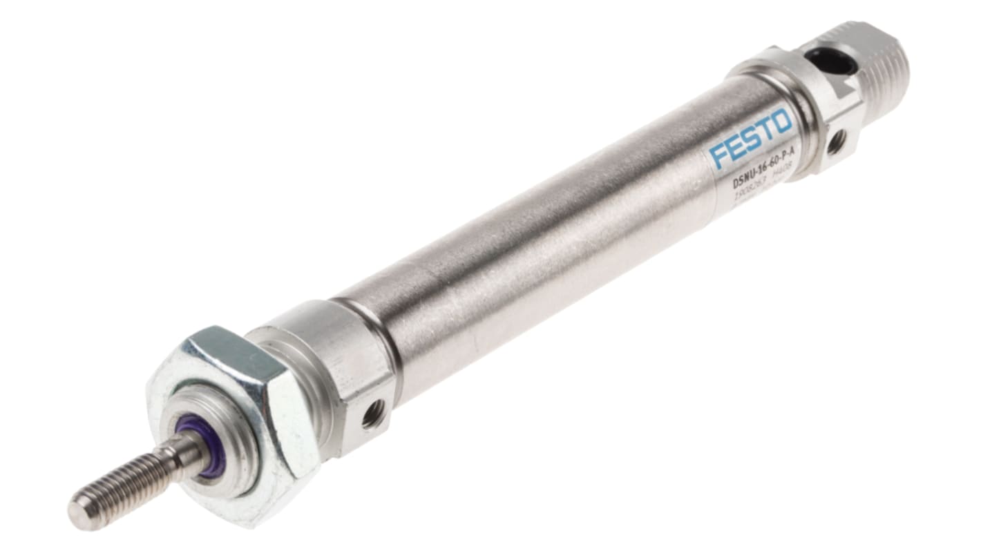 Festo Pneumatic Cylinder - 1908263, 16mm Bore, 60mm Stroke, DSNU Series, Double Acting