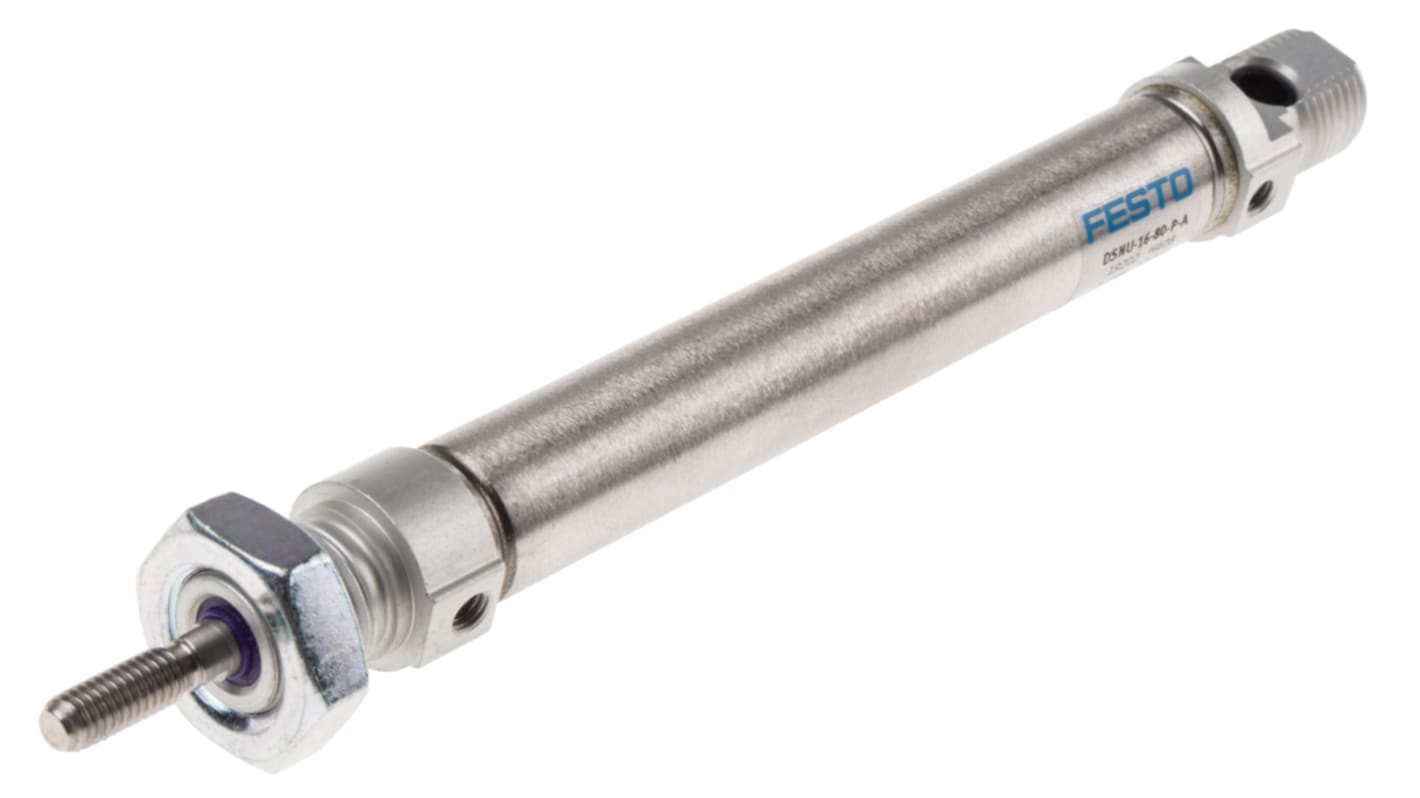 Festo Pneumatic Cylinder - 19202, 16mm Bore, 80mm Stroke, DSNU Series, Double Acting