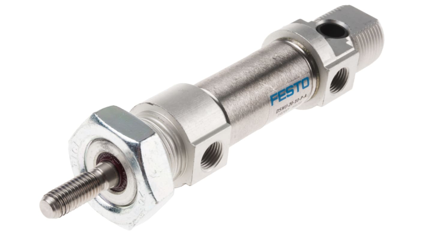 Festo Pneumatic Cylinder - 19207, 20mm Bore, 10mm Stroke, DSNU Series, Double Acting