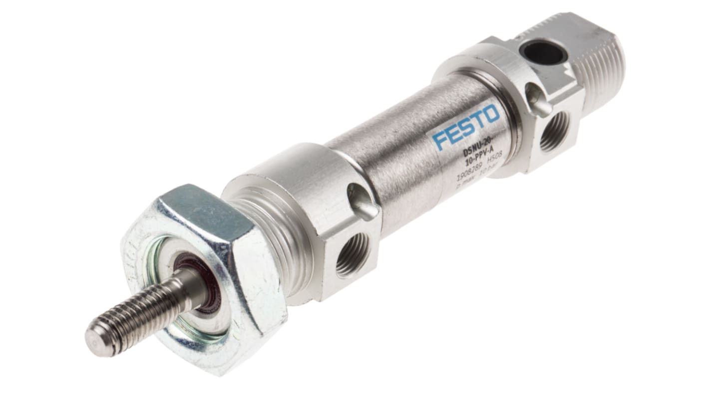 Festo Pneumatic Cylinder - 1908289, 20mm Bore, 10mm Stroke, DSNU Series, Double Acting