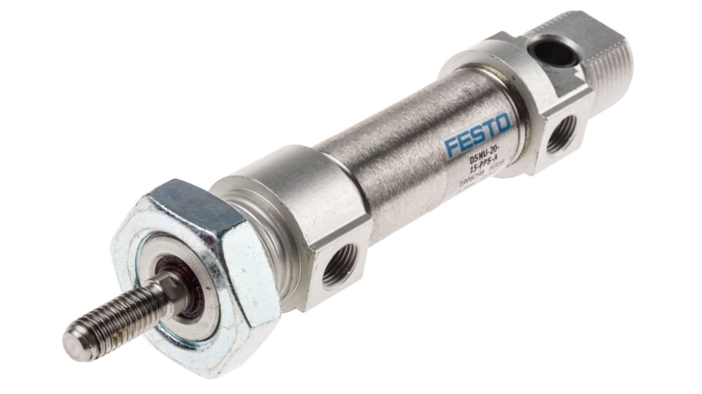 Festo DSNU 1908298, G 1/8 Pneumatikzylinder doppeltwirkend, Bohrung Ø 20mm / Hub 15mm, bis 10 bar