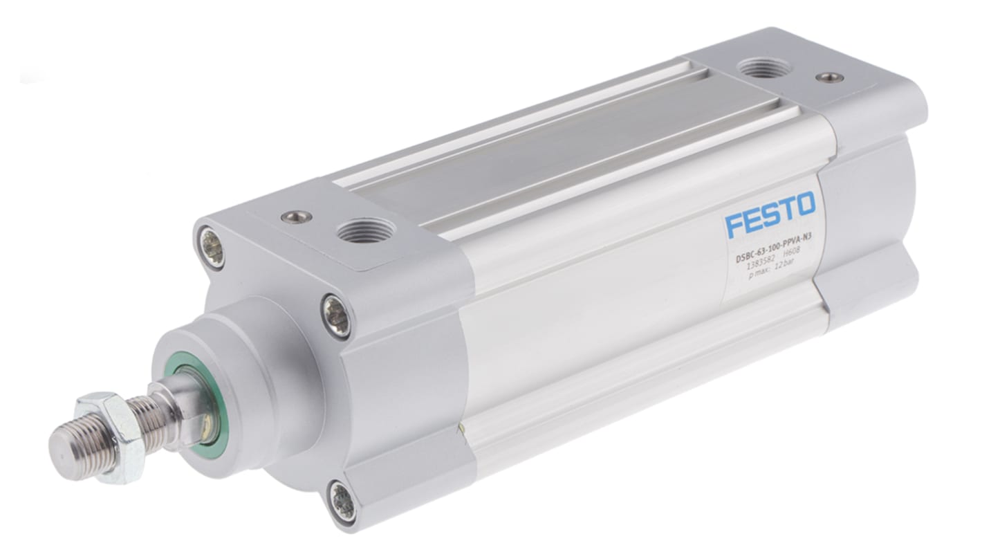 Festo Pneumatic Piston Rod Cylinder - 1383582, 63mm Bore, 100mm Stroke, DSBC Series, Double Acting