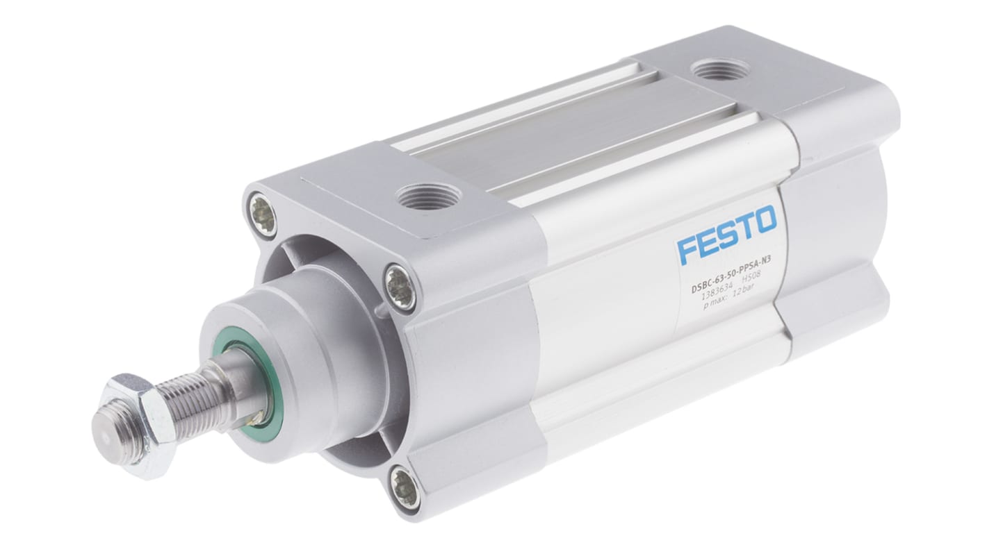 Festo DSBC 1383634, G 3/8 Pneumatikzylinder doppeltwirkend, Bohrung Ø 63mm / Hub 50mm, bis 12 bar