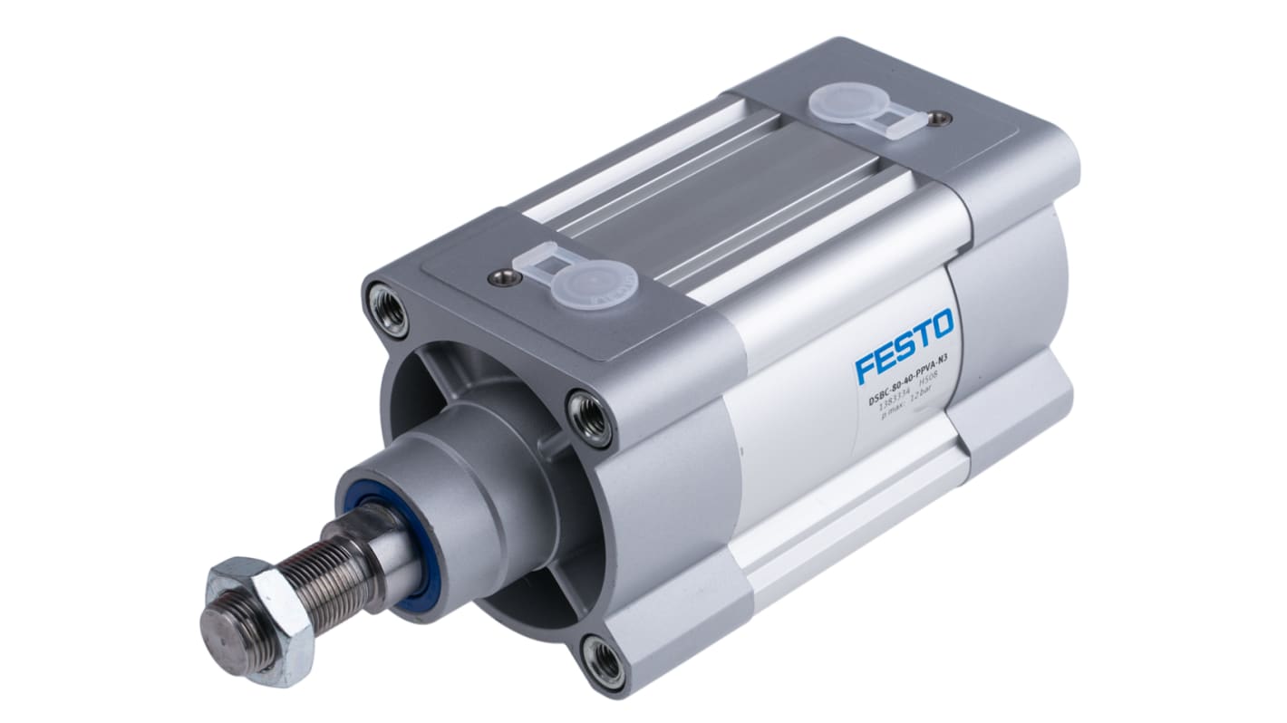 Cilindro pneumatico a stelo Festo DSBC 1383334, Doppio effetto, foro da 80mm, corsa 40mm, G 3/8, 12 bar max