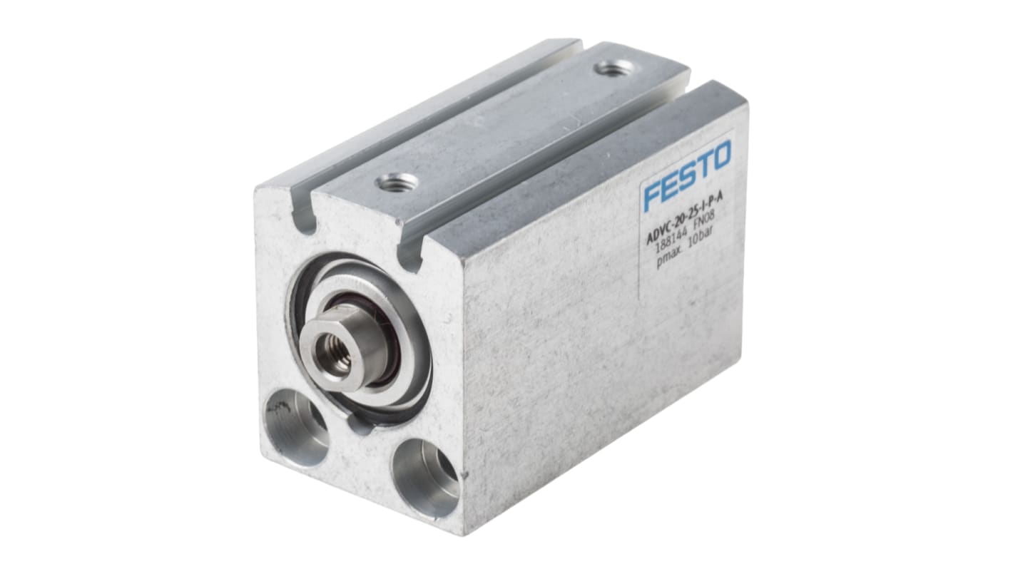 Festo ADVC 188144, M5 Pneumatikzylinder doppeltwirkend, Bohrung Ø 20mm / Hub 25mm, bis 10 bar