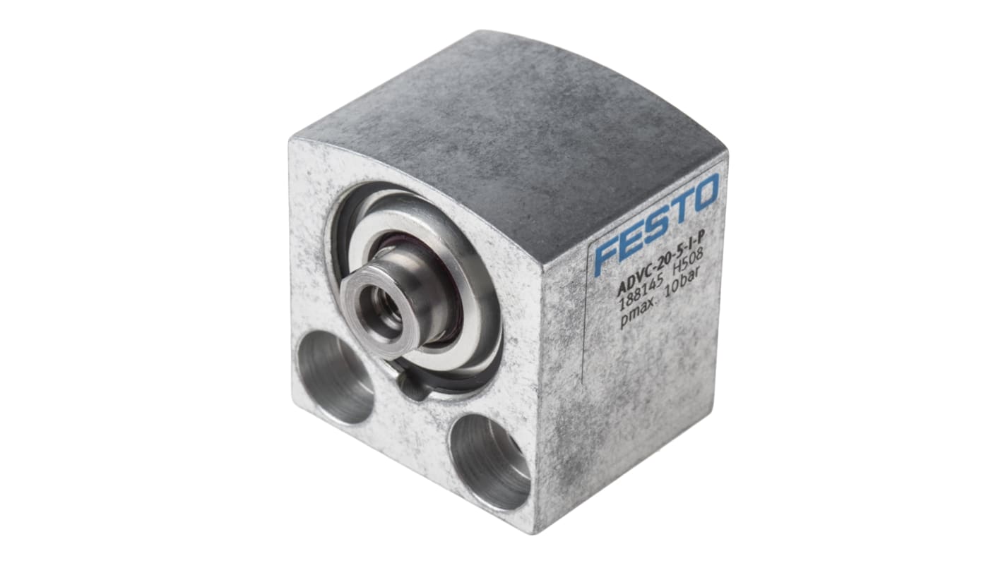 Cilindro pneumatico Festo ADVC 188145, Doppio effetto, foro da 20mm, corsa 5mm, M5, 10 bar max