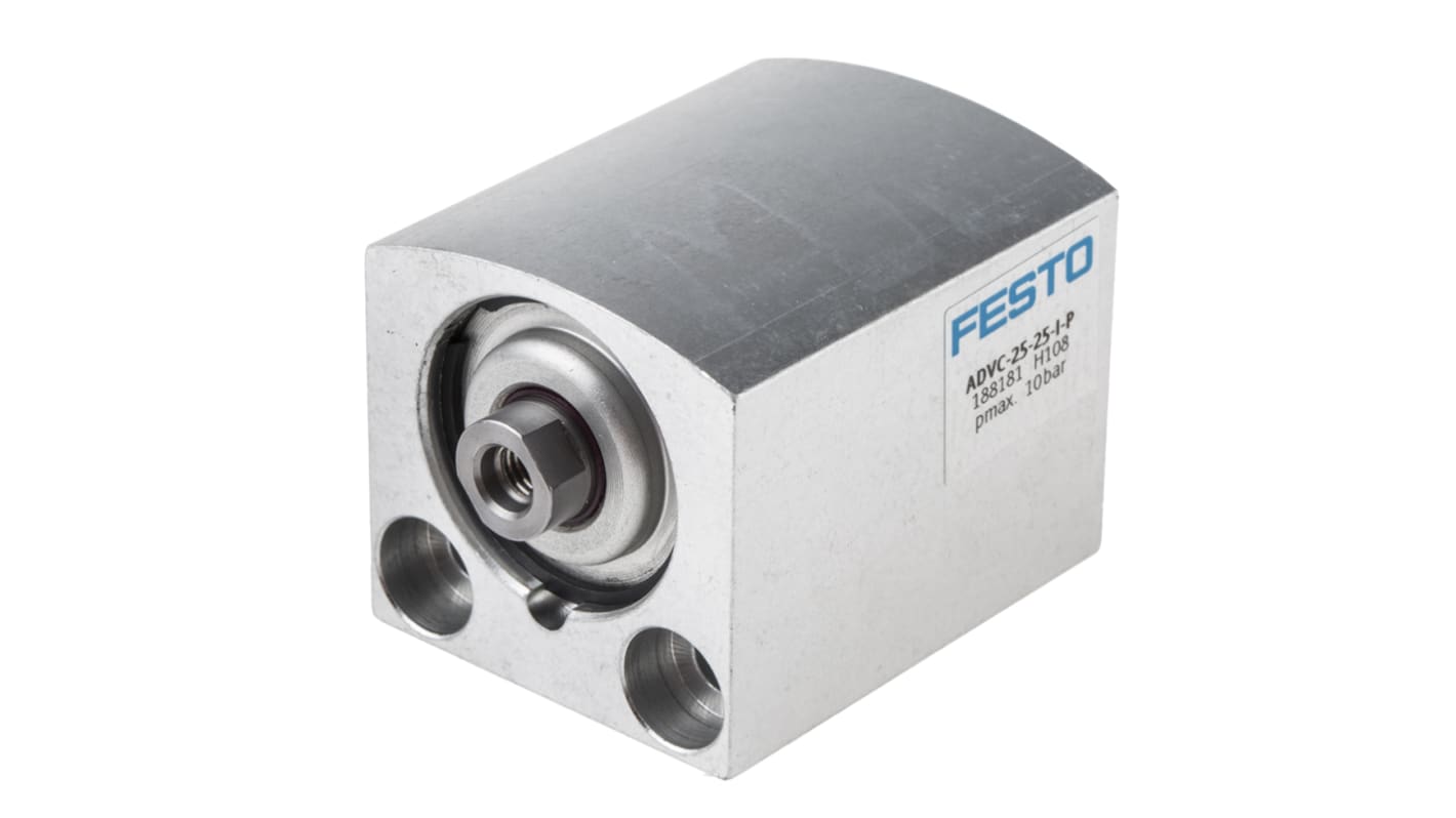 Festo ADVC 188181, M5 Pneumatikzylinder doppeltwirkend, Bohrung Ø 25mm / Hub 25mm, bis 10 bar